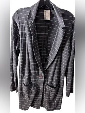 Dolan Left Coast Collection Gray Black Stripe‎ two button Blazer Jacket Business